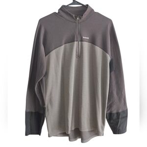 Simms Men's Two-Tone Gray And Black Quarter-Zip Pullover Sweater XL